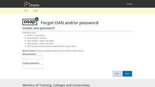OSAP logo Forgot OAN and/or password - Ontario Student Assistance ...
