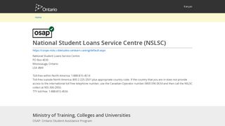 Welcome to the Ontario Student Assistance Program:NSLSC and ...