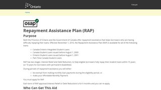 Welcome to the Ontario Student Assistance Program:Repayment ...