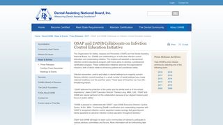 OSAP and DANB Collaborate on Infection Control Education Initiative