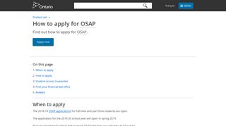 How to apply for OSAP | Ontario.ca
