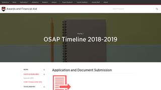 OSAP Timeline 2018-2019 - Awards and Financial Aid