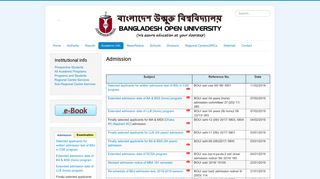 Bangladesh Open University - Admission