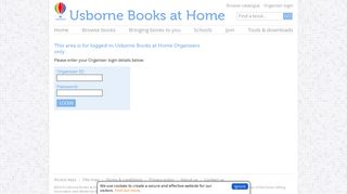 Organiser login for Usborne Books at Home