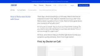 How to find a new doctor with Oscar | Oscar FAQ - Oscar Health ...
