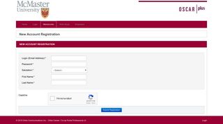 OSCAR Plus - OSCAR - MentorLinks - New Account Registration