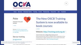 The New OSCB Training System is now available to book courses - ocva