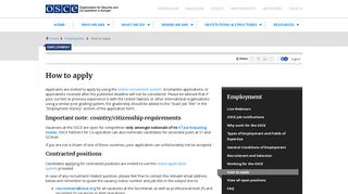 How to apply | OSCE Employment