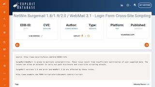 NetWin Surgemail 1.8/1.9/2.0 / WebMail 3.1 - Login Form Cross-Site ...