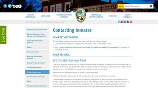 Contacting Inmates - Osceola County