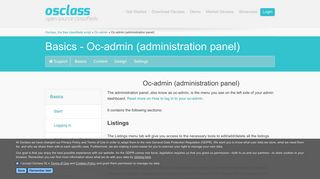 Oc-admin (administration panel) - Osclass, the free classifieds script