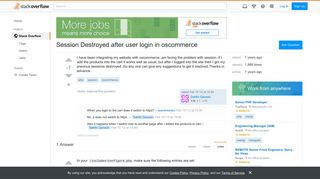 Session Destroyed after user login in oscommerce - Stack Overflow