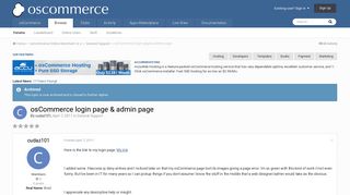 osCommerce login page & admin page - General Support - osCommerce ...
