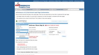 osCommerce 2.3.3 Login My Account Page Customization