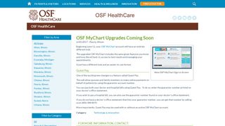 OSF MyChart Upgrades Coming Soon | OSF HealthCare