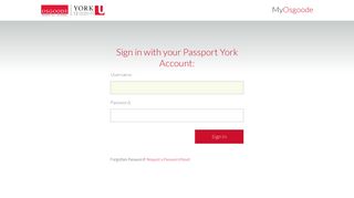 Sign in with your Passport York Account
