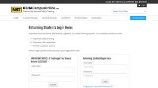 Student Login - OSHA Campus Online