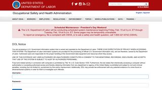 Log in | Occupational Safety and Health Administration - OSHA