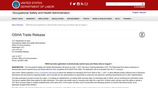 OSHA launches application to electronically submit injury and illness ...
