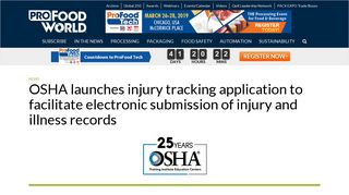 OSHA launches injury tracking application to facilitate ... - ProFood World