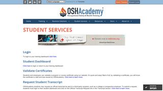 Student Services - OSHAcademy