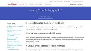 Having Trouble Logging In? - Medibank