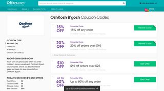 25% off OshKosh B'gosh Coupons & Promo Codes 2019 - Offers.com