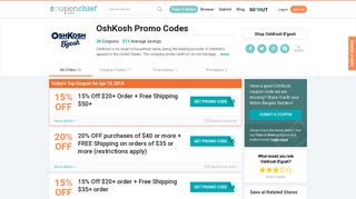 OshKosh Coupons - Save 20% w/ Feb. 2019 Promo and Coupon Codes