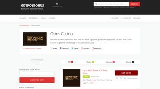 Osiris Casino – HotPotBonus