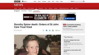 Dorothy Spicer death: Orders of St John Care Trust fined - BBC News