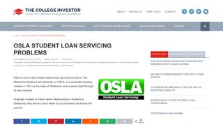 OSLA Student Loan Servicing Problems | The College Investor