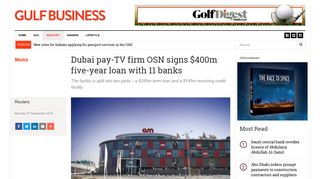 Dubai pay-TV firm OSN signs $400m five-year loan with 11 banks ...
