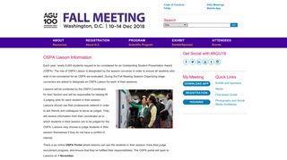 OSPA Liaison Information - 2018 AGU Fall Meeting