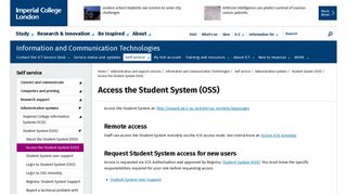 Access the Student System (OSS) | Administration and support services