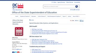 Special Education Data, Systems, and Applications | osse
