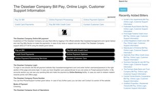 The Osselaer Company Bill Pay, Online Login, Customer Support ...