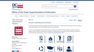 Educator Credentialing and Certification | osse