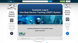 Customer Log-In One-Stop Service Tracking (OSST) System - ppt ...