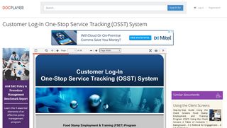 Customer Log-In One-Stop Service Tracking (OSST) System - PDF