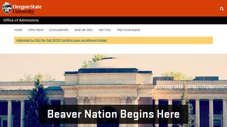 Office of Admissions | | Oregon State University
