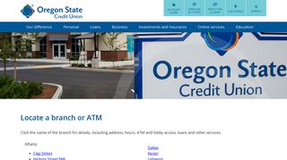 Branches and ATMs - Oregon State Credit Union