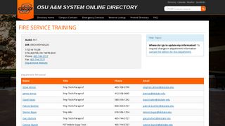 fire service training - OSU A&M System Online Directory - Oklahoma ...