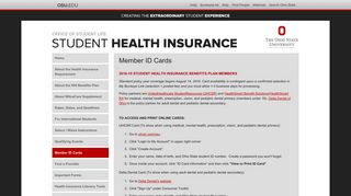 Member ID Cards - Student Health Insurance - The Ohio State University