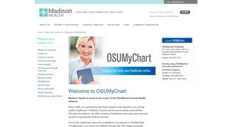 Madison Health: OSUMyChart Information