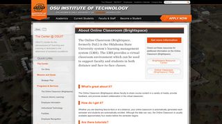 About Online Classroom (Brightspace) | The Center | OSU Institute of ...