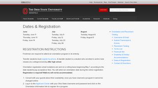 Dates & Registration | The Ohio State University at Mansfield