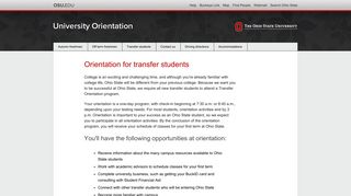 Transfer students - University Orientation > The Ohio State University