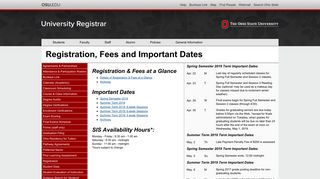 Registration and Fees at a Glance - Office of the ... - OSU Registrar