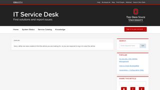 View Knowledge Base Article | IT Service Desk