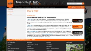 OSU E-mail | Oklahoma State University-Oklahoma City - OSU-OKC